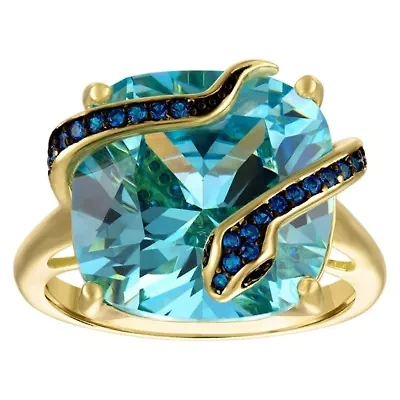 Sterling Silver Blue Topaz Snake Ring