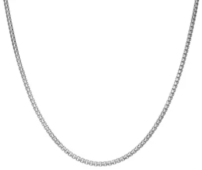 Sterling Silver Italian Men's Box Chain Necklace