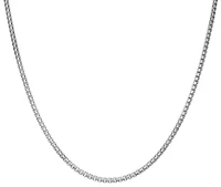 Sterling Silver Italian Men's Box Chain Necklace
