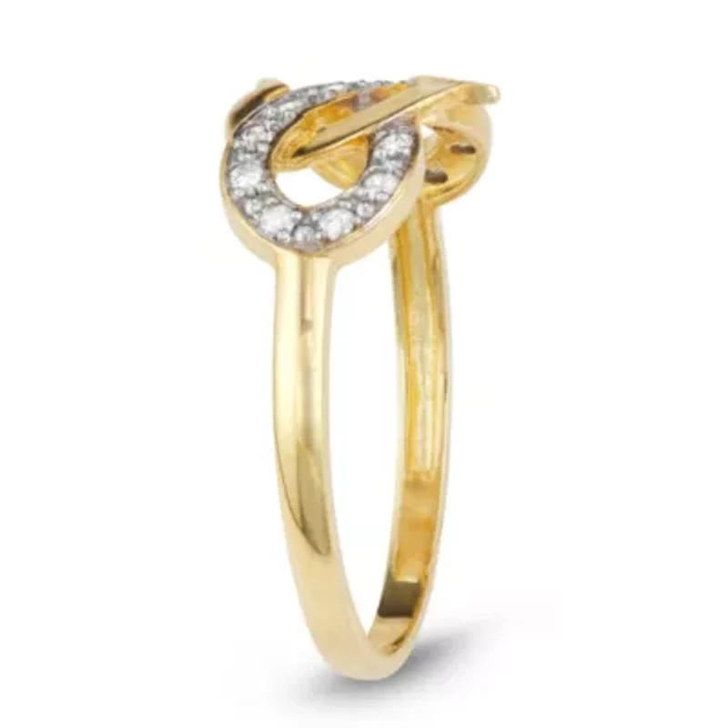 10Kt Gold 1/7 Cttw Diamond Heart Infinity Ring