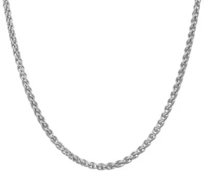 Sterling Silver Italian Men's Wheat Chain Necklace