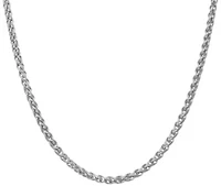 Sterling Silver Italian Men's Wheat Chain Necklace