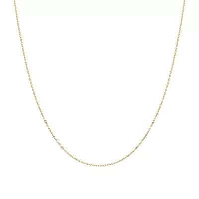 14Kt Gold 0.9mm Cable Pendant Chain Necklace