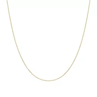 14Kt Gold 0.9mm Cable Pendant Chain Necklace