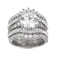 Lab Created Sterling Silver White Sapphire 5 Pc Stackable Ring