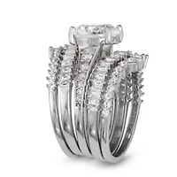 Lab Created Sterling Silver White Sapphire 5 Pc Stackable Ring