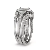 Lab Created Sterling Silver White Sapphire 3pc Ring