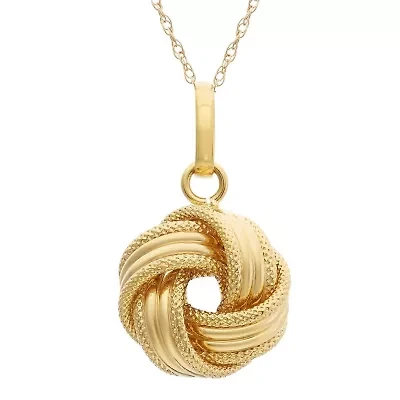 14Kt White Gold Love Knot Pendant