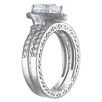 Lab Created Sterling Silver Moissanite Heart Stackable Ring