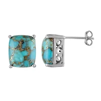 Sterling Silver Blue Copper Turquoise Earring