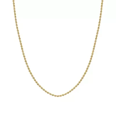 14Kt Gold 1.6mm Rope Pendant Chain Necklace