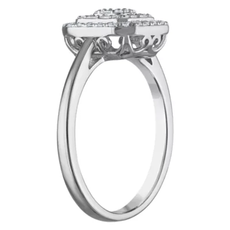 Lab Created Sterling Silver Grown Diamond Statement Ring