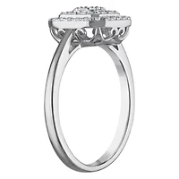 Lab Created Sterling Silver Grown Diamond Statement Ring