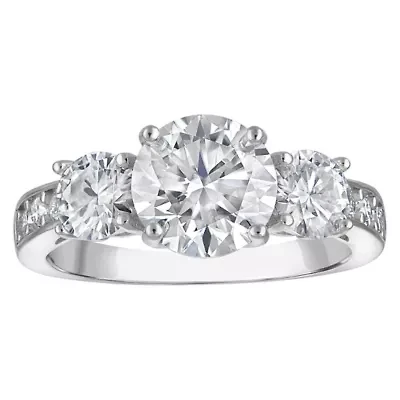 Lab Created Platinum-plated Silver Moissanite Ring