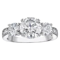 Lab Created Platinum-plated Silver Moissanite Ring
