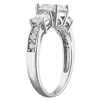 Lab Created Platinum-plated Silver Moissanite Ring