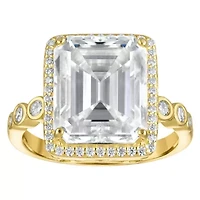 Lab Created Gold Plated Silver Moissanite Ring
