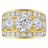 Lab Created Gold Plated Silver Moissanite Ring