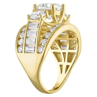 Lab Created Gold Plated Silver Moissanite Ring