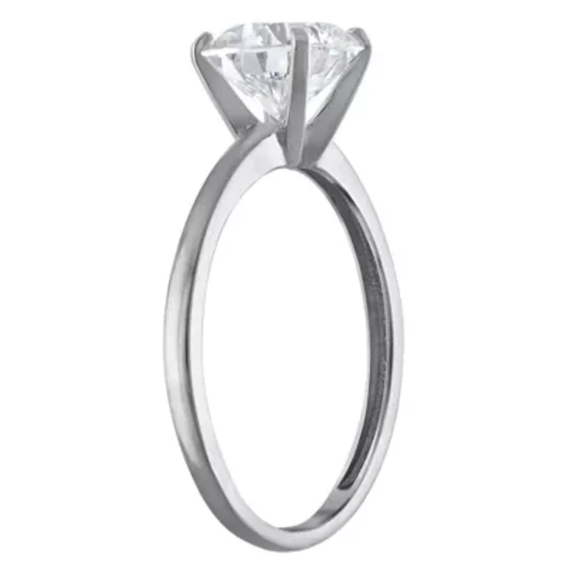 Lab Created 14k Gold cttw Lab-Grown Diamond Round Solitaire Ring