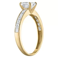 Lab Created 14k Yellow Gold 1.75 cttw Lab-Grown Diamond Princess Engagement Ring
