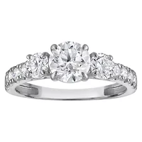 Lab Created 14k Gold cttw Lab-Grown Diamond 3-Stone Round Engagement Ring