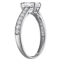 Lab Created 14k Gold cttw Lab-Grown Diamond Emerald Engagement Ring