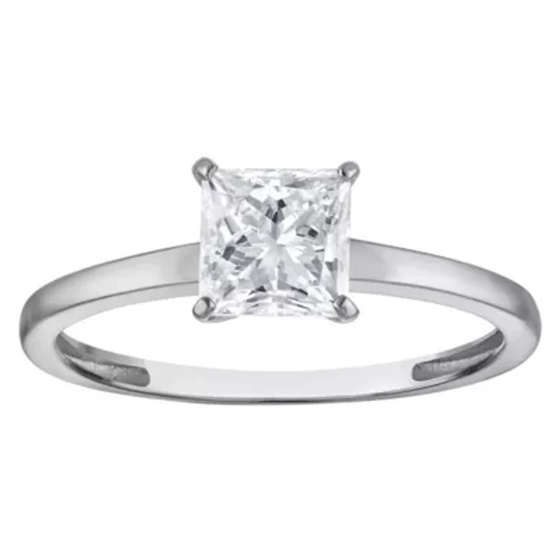 Lab Created 14k Gold 1 cttw Lab-Grown Diamond Princess Solitaire Ring