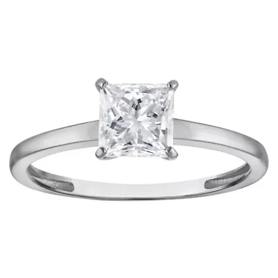 Lab Created 14k Gold 1 cttw Lab-Grown Diamond Princess Solitaire Ring
