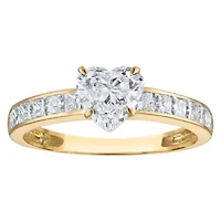 Lab Created 14k Yellow Gold 1.75 cttw Lab-Grown Diamond Heart Engagement Ring