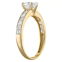 Lab Created 14k Yellow Gold 1.75 cttw Lab-Grown Diamond Heart Engagement Ring