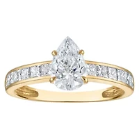 Lab Created 14k Yellow Gold cttw Lab-Grown Diamond Pear Engagement Ring