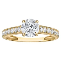 Lab Created 14k Yellow Gold cttw Lab-Grown Diamond Round Engagement Ring