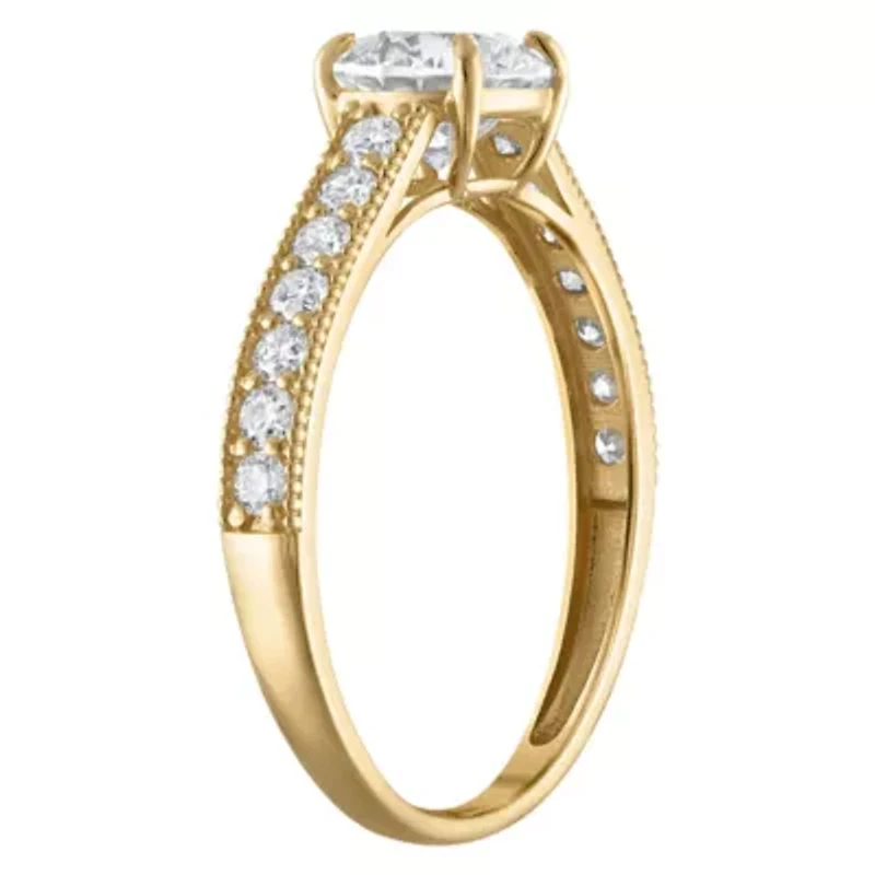 Lab Created 14k Yellow Gold cttw Lab-Grown Diamond Round Engagement Ring