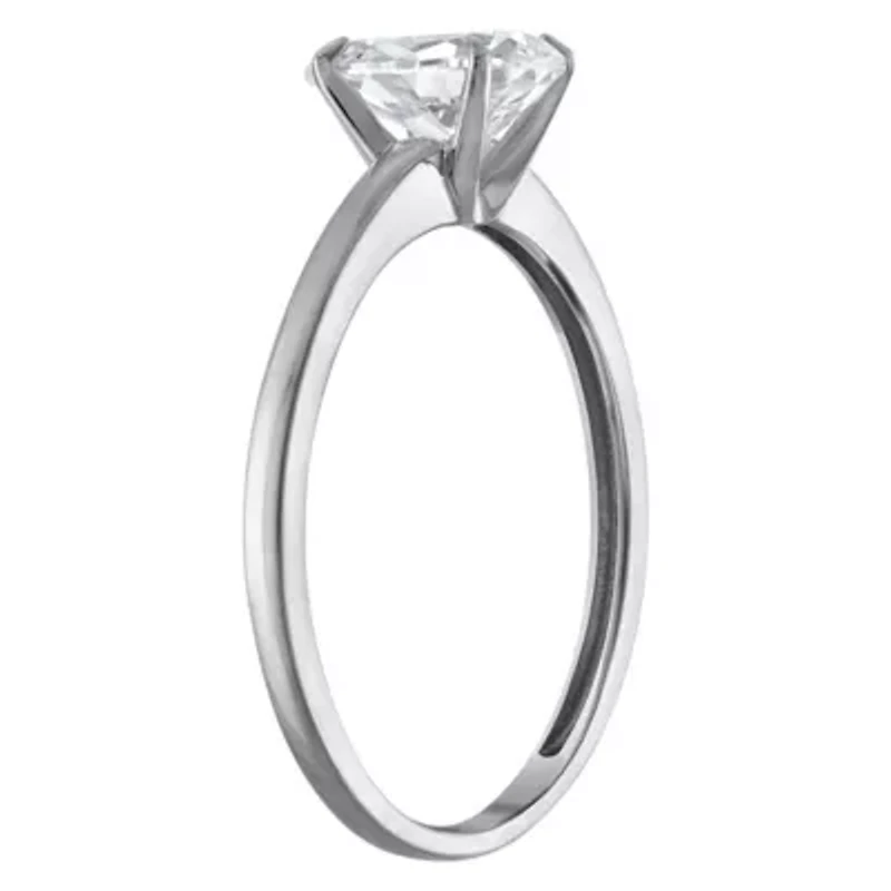Lab Created 14k Gold 1 cttw Lab-Grown Diamond Pear Solitaire Ring