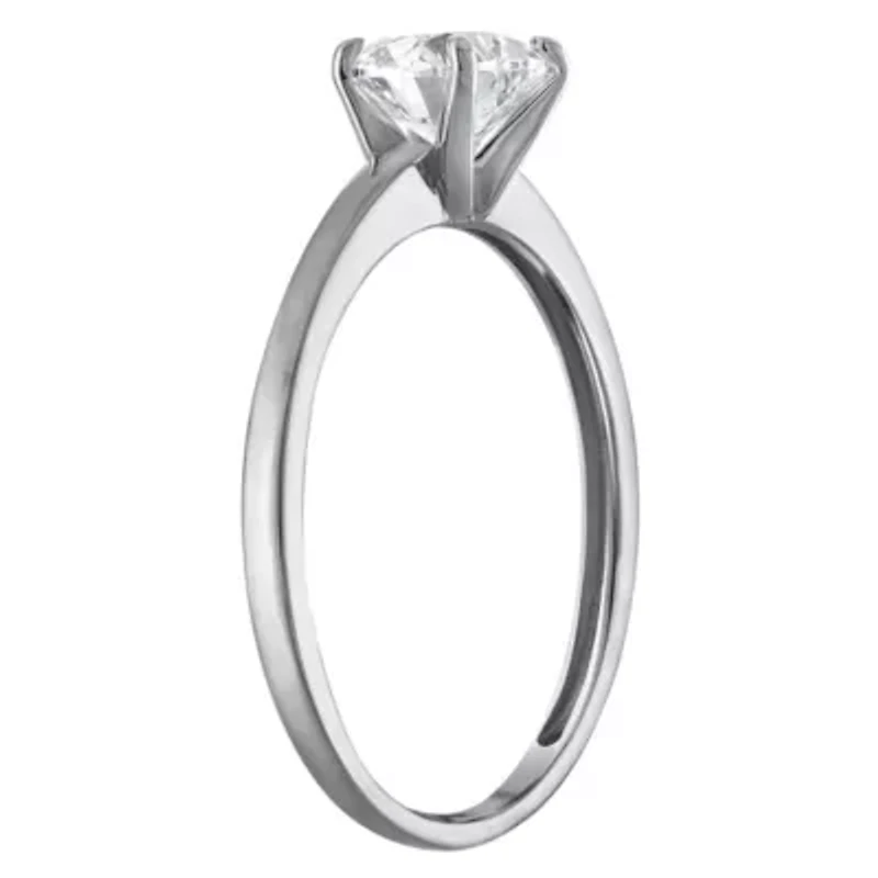 Lab Created 14k Gold 1 cttw Lab-Grown Diamond Heart Solitaire Ring