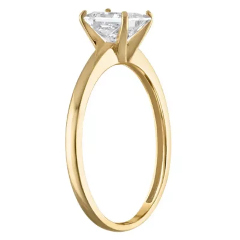 Lab Created 14k Yellow Gold 1 cttw Lab-Grown Diamond Princess Solitaire Ring