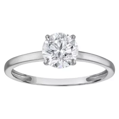 Lab Created 14k White Gold 1 cttw Lab-Grown Diamond Round Solitaire Ring
