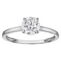 Lab Created 14k Gold cttw Lab-Grown Diamond Round Solitaire Ring