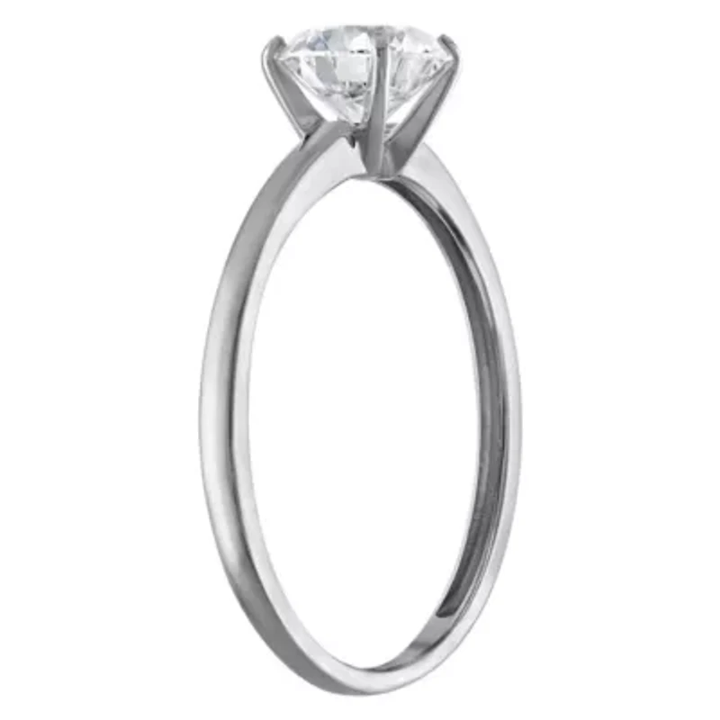 Lab Created 14k Gold cttw Lab-Grown Diamond Round Solitaire Ring