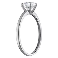 Lab Created 14k Gold cttw Lab-Grown Diamond Round Solitaire Ring