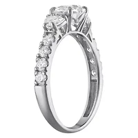 Lab Created 14k Gold 1.8 cttw Lab-Grown Diamond 3-Stone Heart Engagement Ring