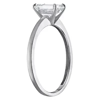 Lab Created 14k Gold 1 cttw Lab-Grown Diamond Emerald Solitaire Ring