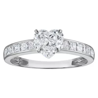 Lab Created 14k Gold 1.75 cttw Lab-Grown Diamond Heart Engagement Ring
