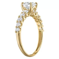 Lab Created 14k Yellow Gold 2 cttw Lab-Grown Diamond Round Engagement Ring