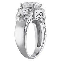 Lab Created Platinum Plated Silver Moissanite Ring Set