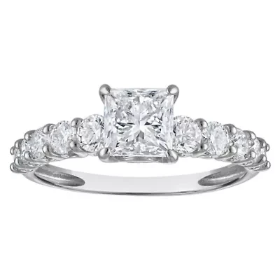 Lab Created 14k Gold cttw Lab-Grown Diamond Princess Engagement Ring