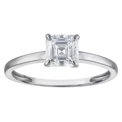 Lab Created 14k Gold 1 cttw Lab-Grown Diamond Asscher Cut Solitaire Ring