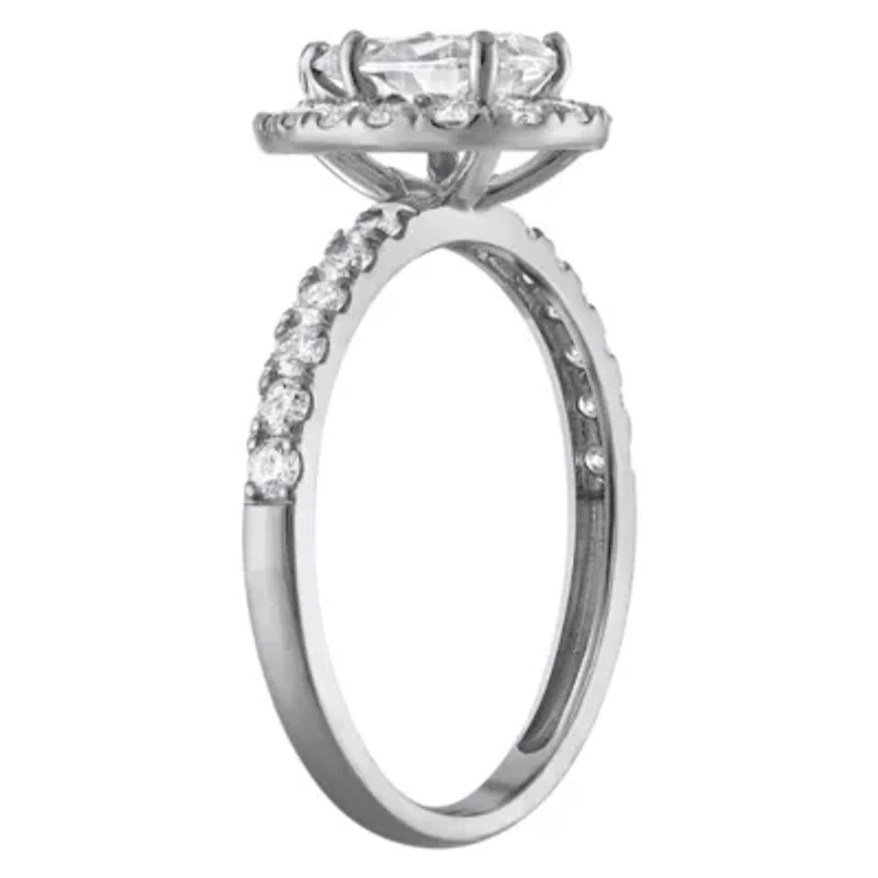 Lab Created 14k White Gold 1.7 cttw Lab-Grown Diamond Pear Engagement Ring