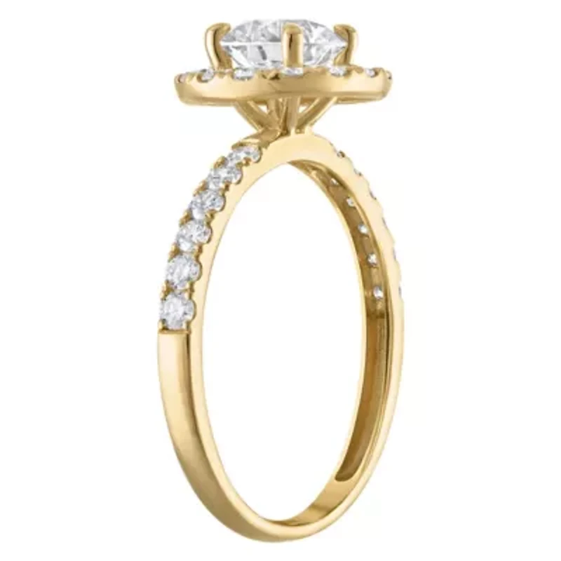 Lab Created 14k Yellow Gold cttw Lab-Grown Diamond Round Engagement Ring